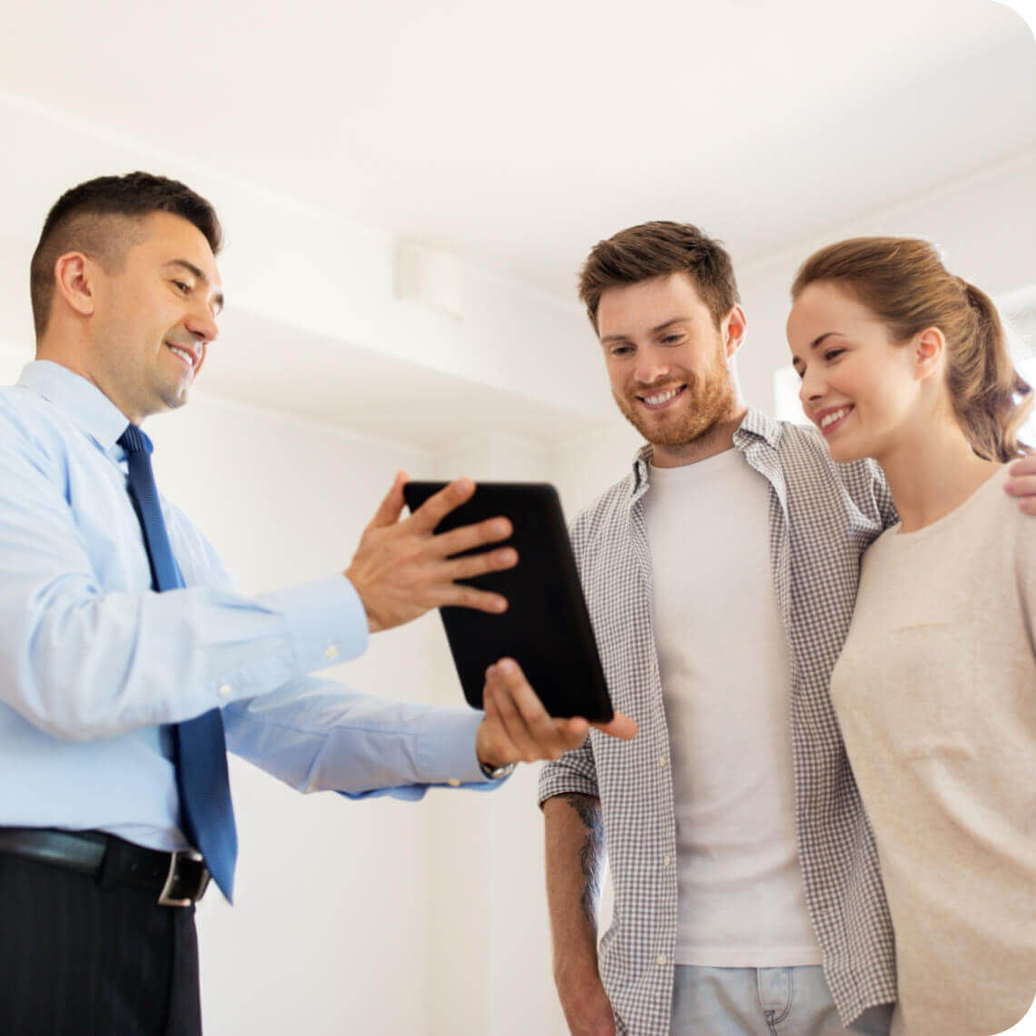 learning about their new home options with brohn buyers club